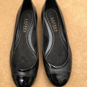 Ballet Flat with Patent Cap Toe